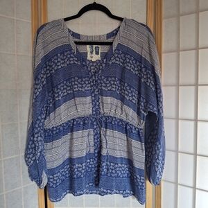 Edme & Esyllte Blue And White Blouse, Size 12